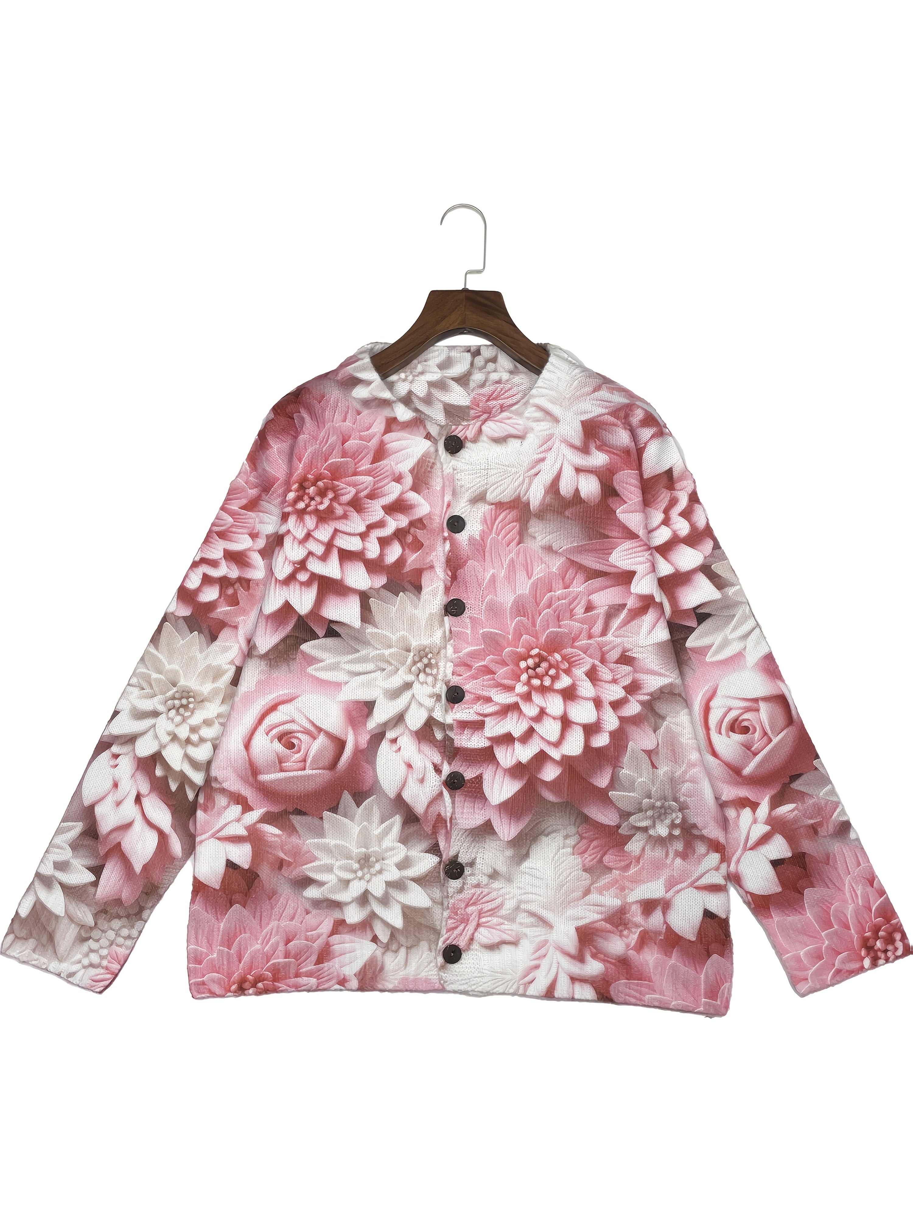 Jackie | 3D Floral Print Cardigan