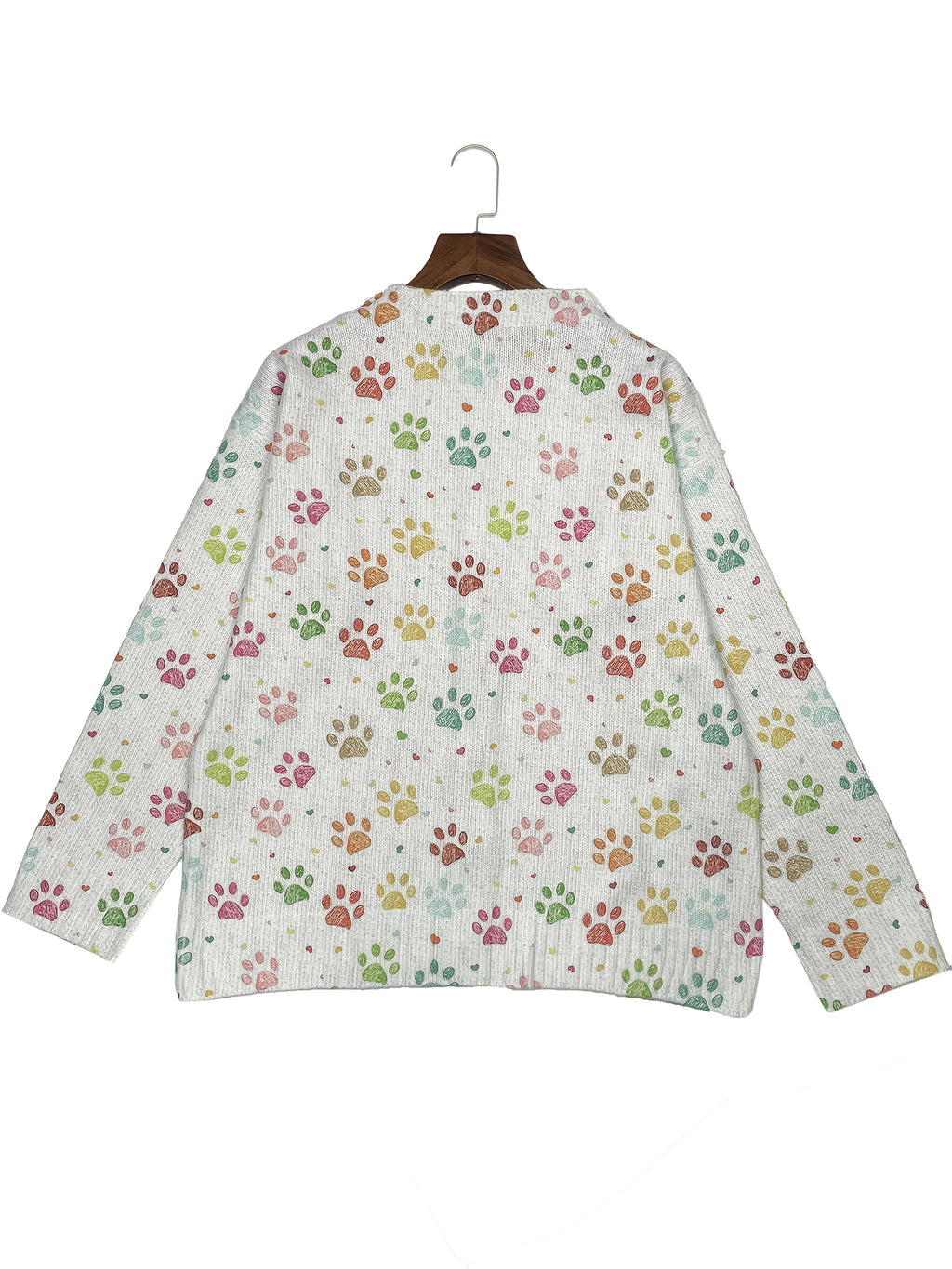 Ruby | Colorful Paw Print Cardigan
