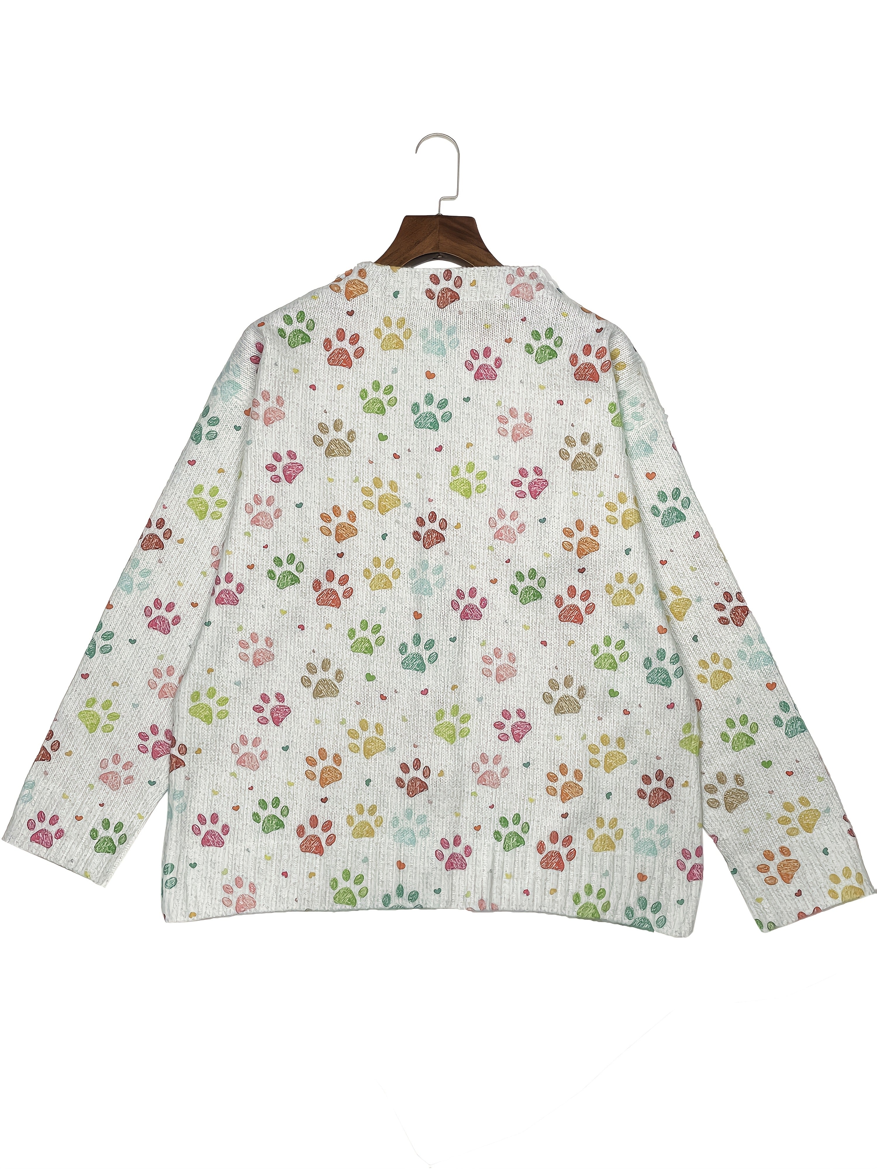 Ruby | Colorful Paw Print Cardigan