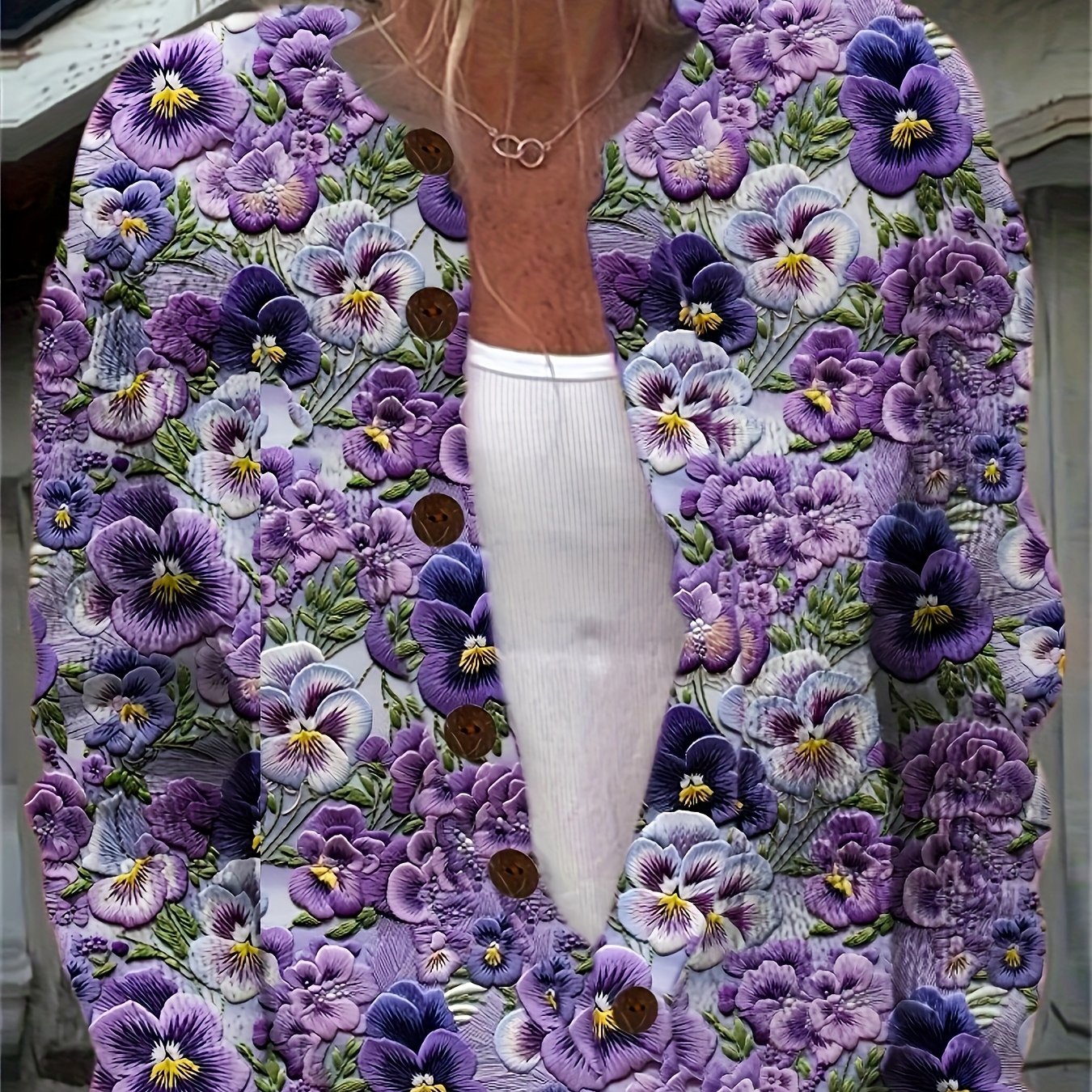 Rylee | 3D Floral Print Cardigan