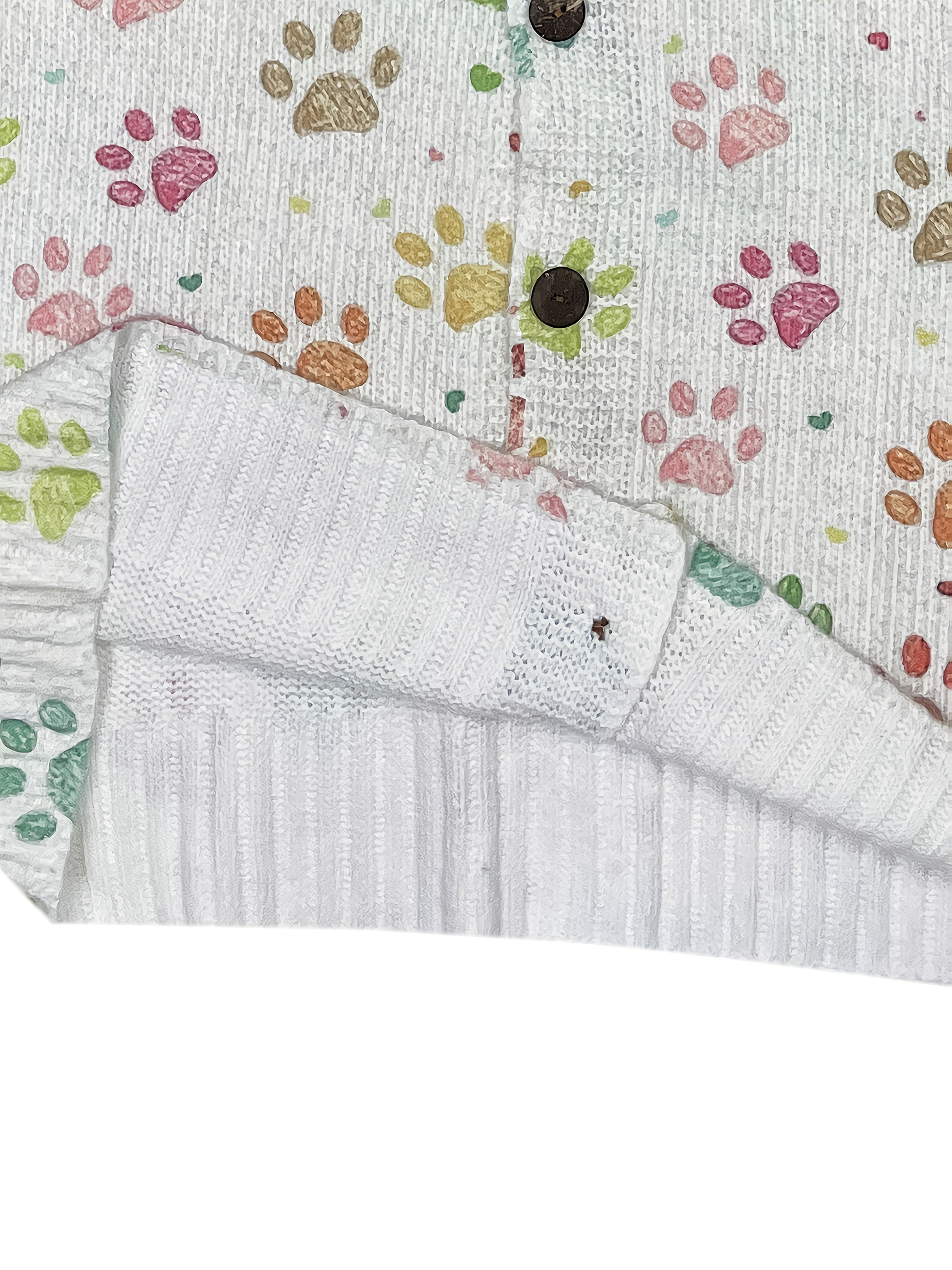 Ruby | Colorful Paw Print Cardigan