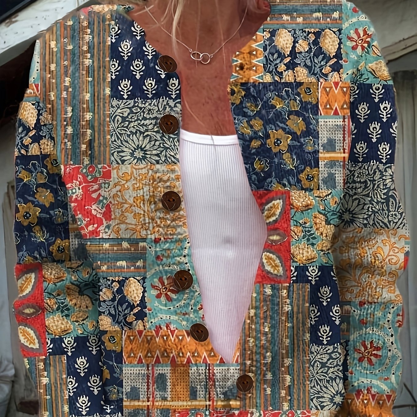 Pauline | Stylish Print Cardigan