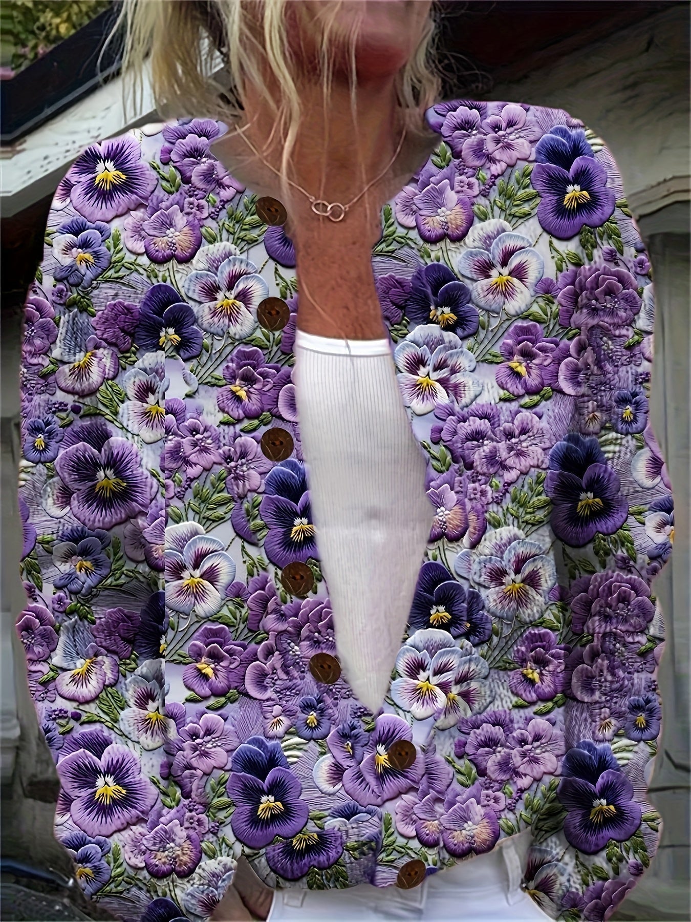 Rylee | 3D Floral Print Cardigan