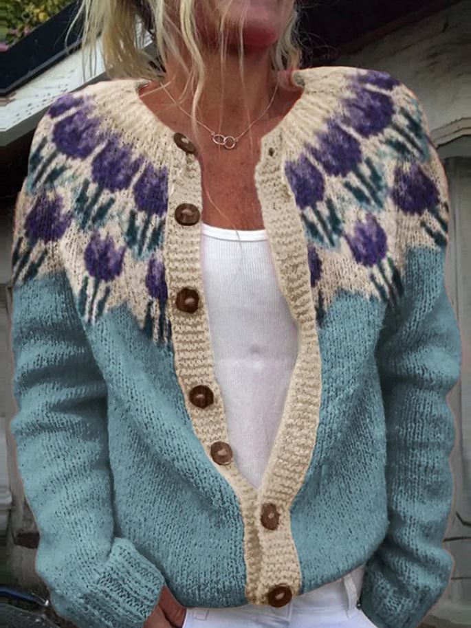 Keysha | Floral Knitted Cardigan