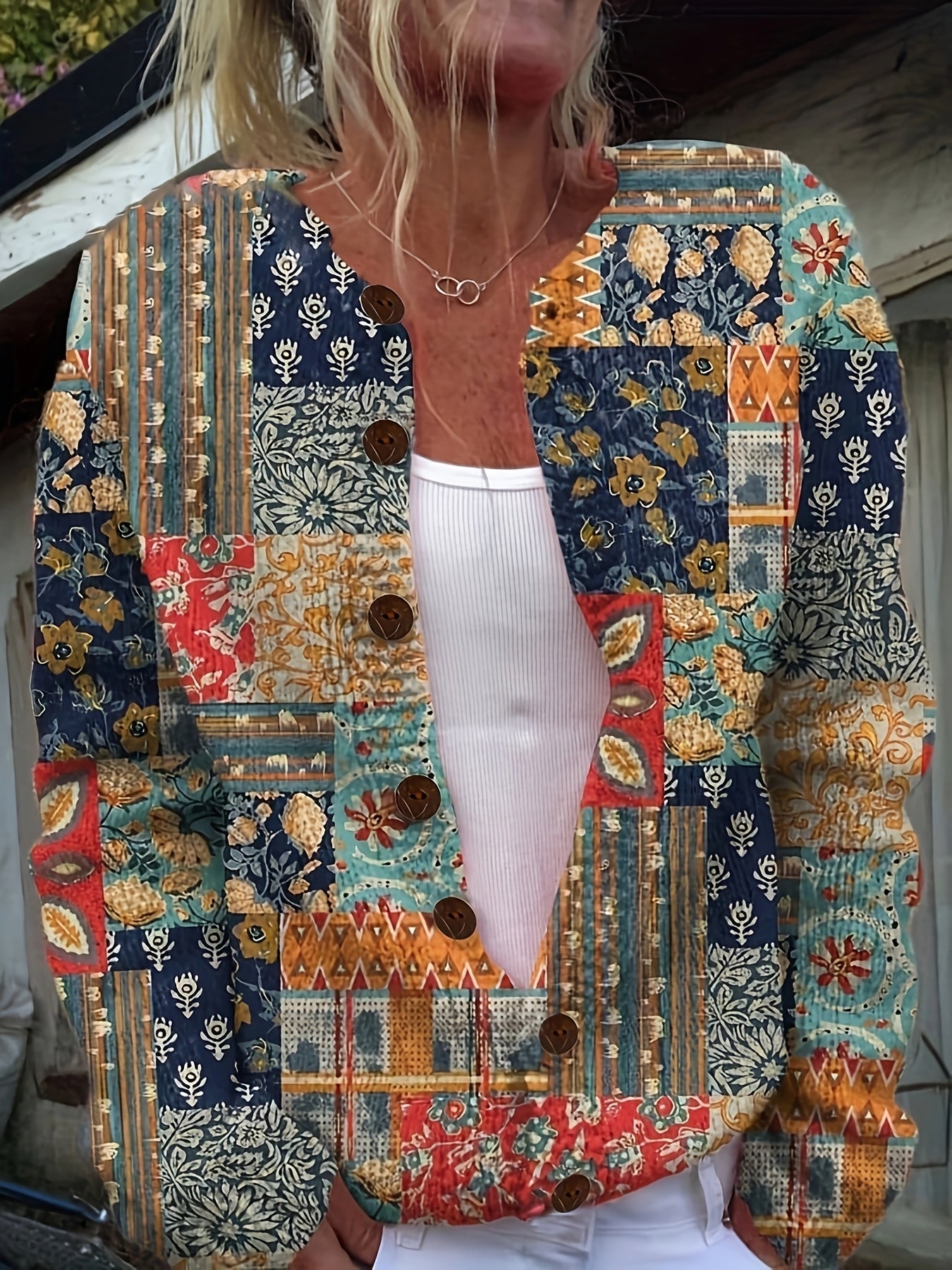 Pauline | Stylish Print Cardigan