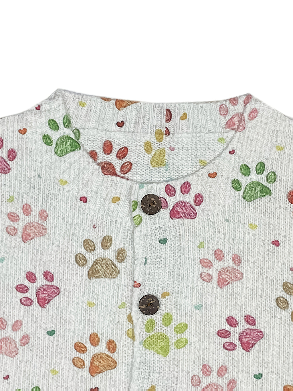 Ruby | Colorful Paw Print Cardigan