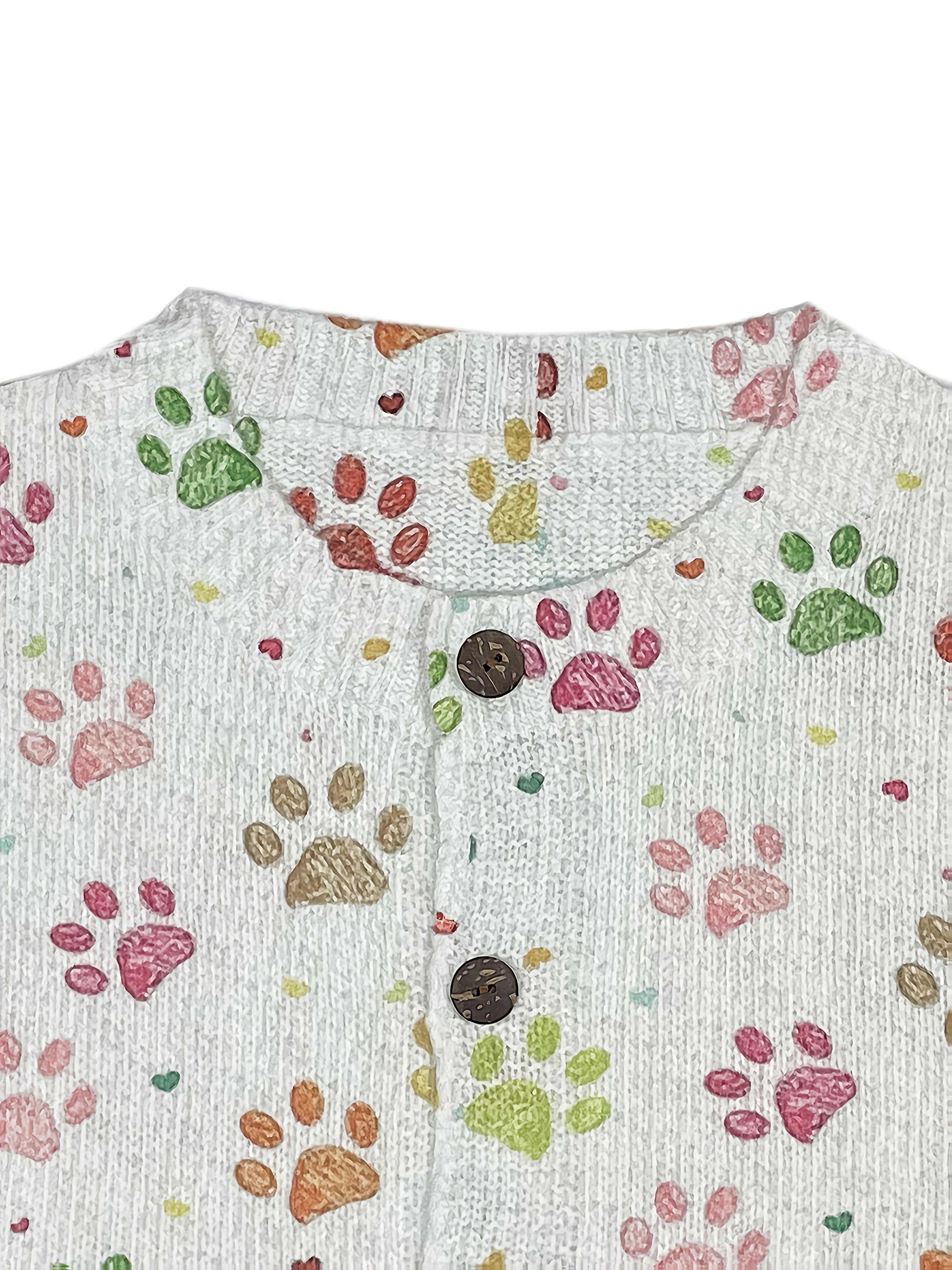 Ruby | Colorful Paw Print Cardigan